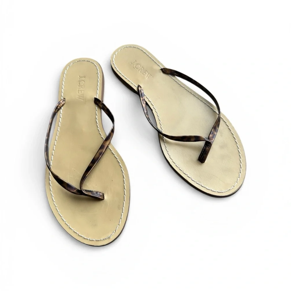 J. Crew | Leopard print strap Flip flop sandals size 7